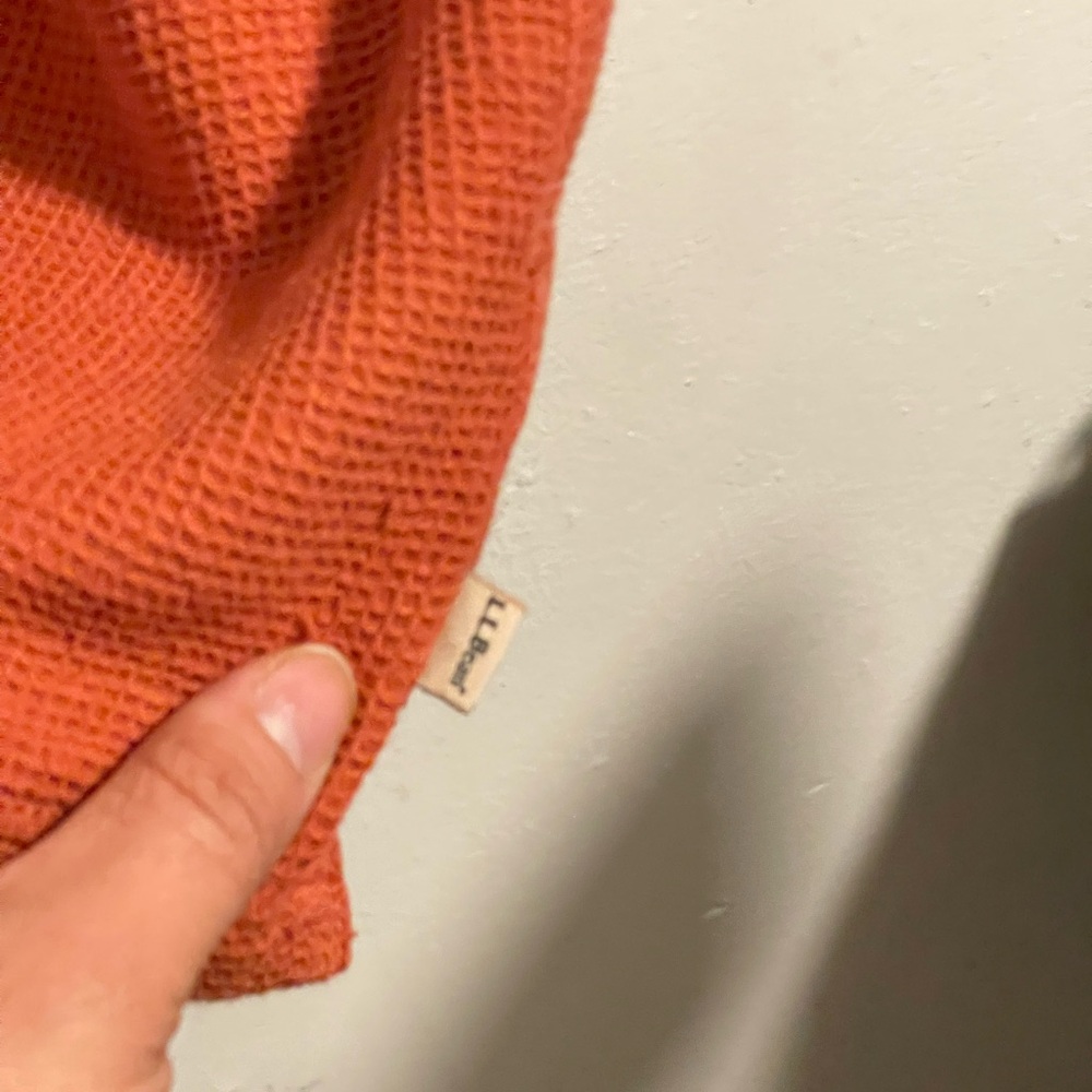 L.L. Bean Men's Short-Sleeve Waffle Knit Button-Down — Rust - Picture 4 of 5